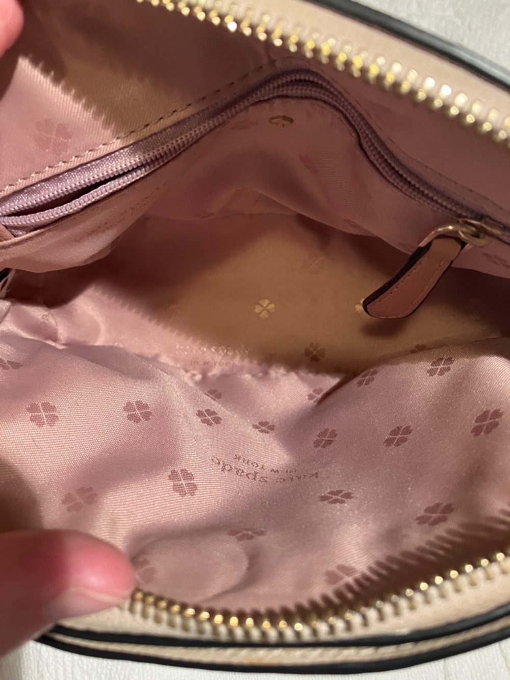 Beige and Black Crossbody Bag with Chain Accent - Picture 5 of 12